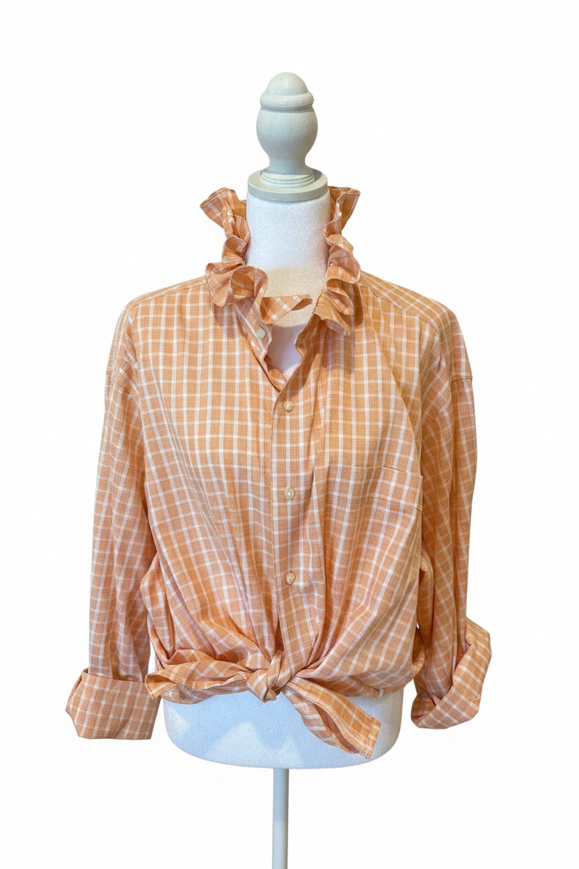 Tommy Bahama creamsicle orange/white check