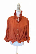 Land’s End burnt orange/white small check