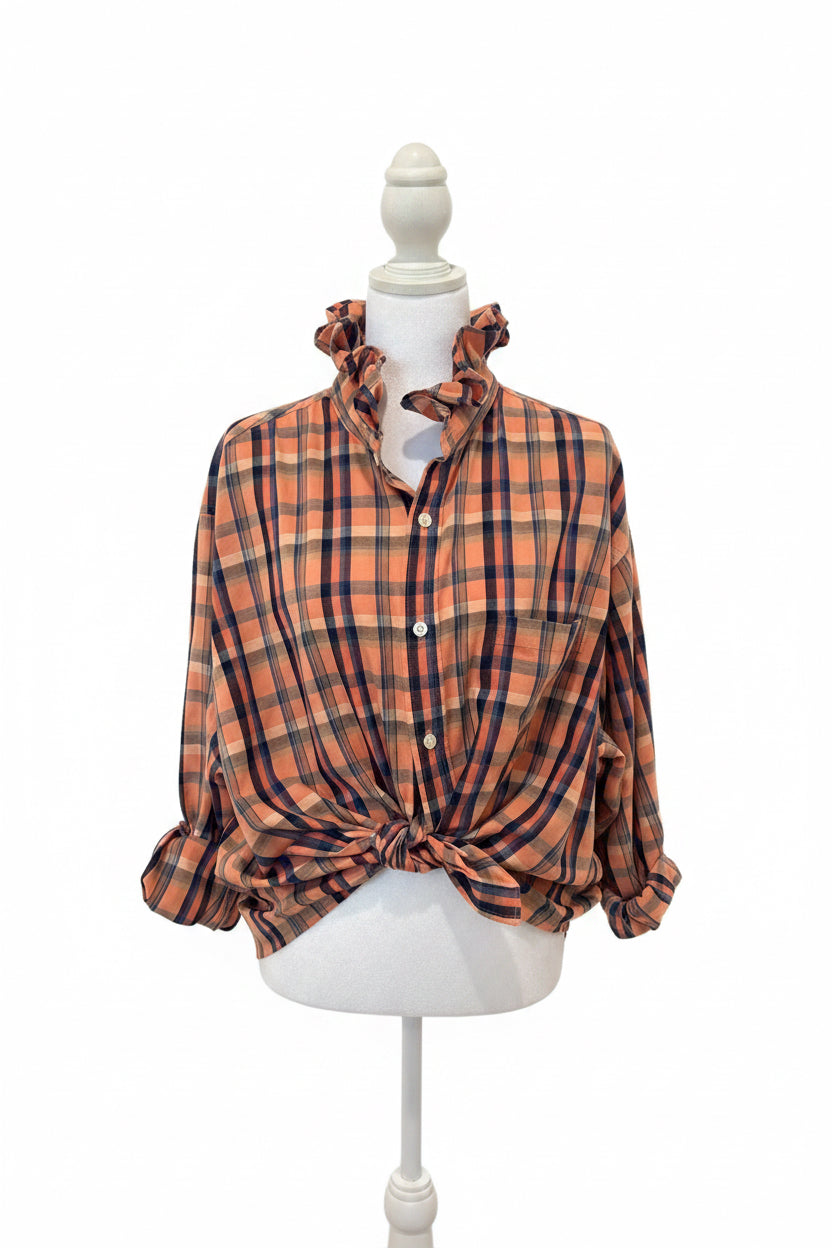 Roundtree and Yorke plaid sunset orange/navy