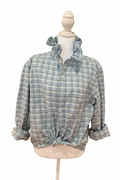 J.Crew Blue and Mint Plaid Shirt